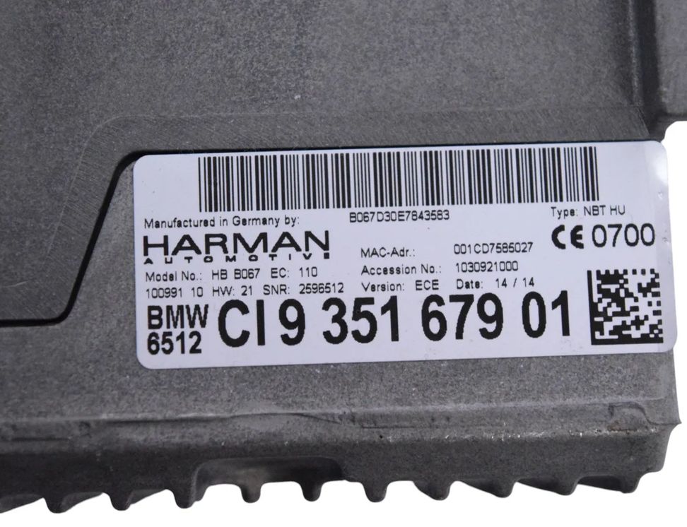 BMW 6 Series F06/F12/F13 (2010-2018) Unité de contrôle de navigation 9351679 27917985