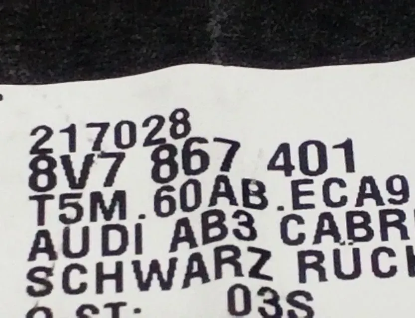AUDI A3 8V (2012-2020) Garniture arrière gauche 8V7867401 34726100