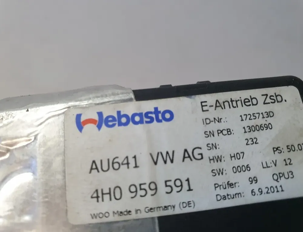 AUDI A8 D4/4H (2010-2018) Moteur de toit ouvrant 4H0959591 34504367