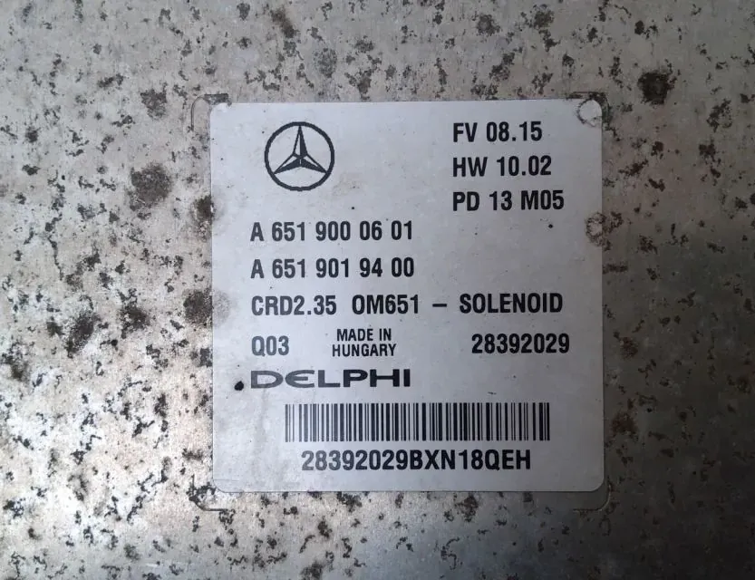 MERCEDES-BENZ Sprinter 2 generation (906) (2006-2018) Calculateur d'unité de commande du moteur A6519000601 34964594