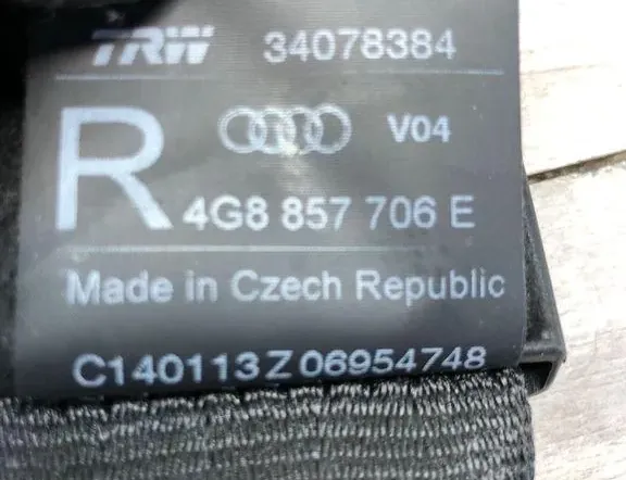 AUDI A6 allroad C7 (2012-2019) Ceinture de sécurité avant droite 34078384,4G8857706E 34983666
