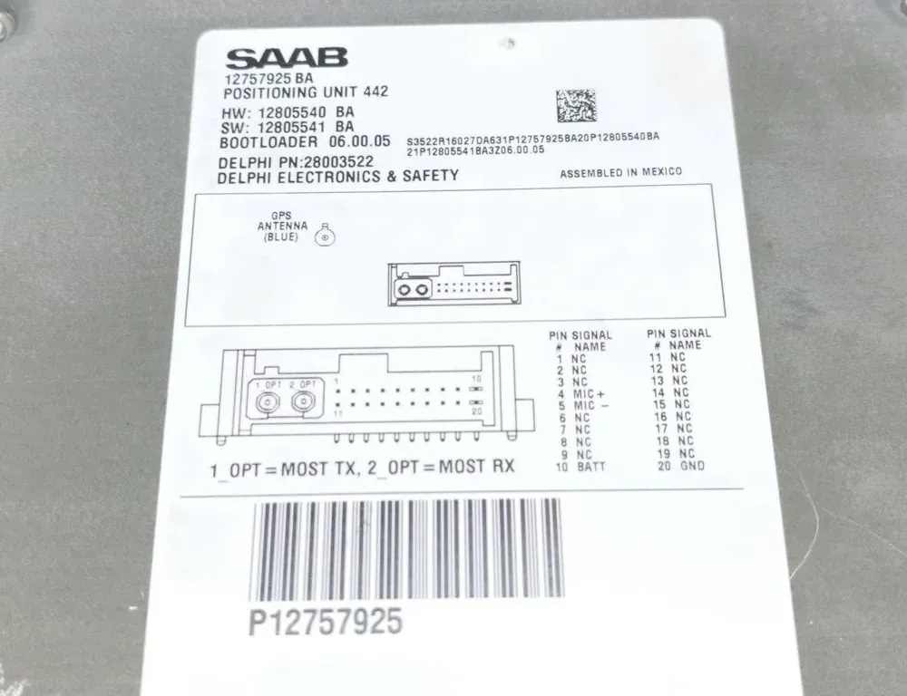 SAAB 9-3 2 generation (2002-2014) Lecteur de musique avec GPS 12805540BA 35110589