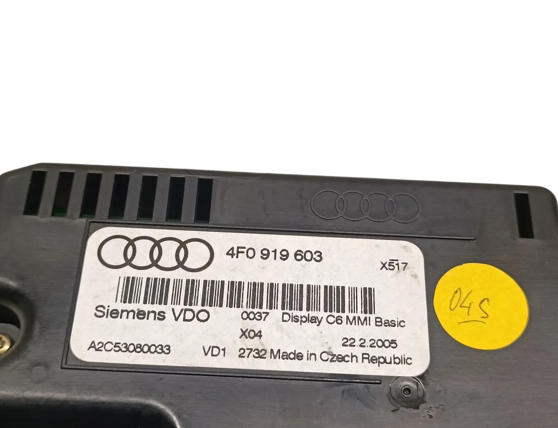 AUDI A6 C6/4F (2004-2011) Affichage de navigation 4F0919603 34498030