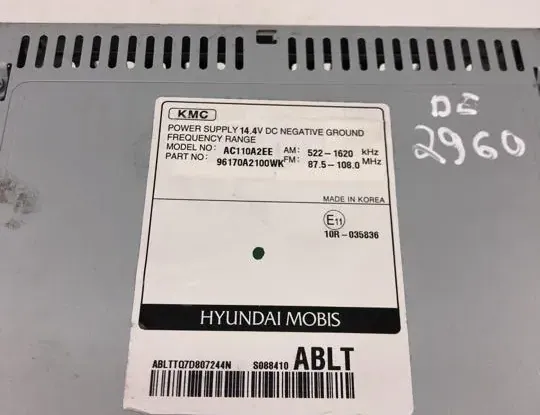 KIA Cee'd 2 generation (2012-2018) Lecteur de musique sans GPS 96170A2100WK 34353937