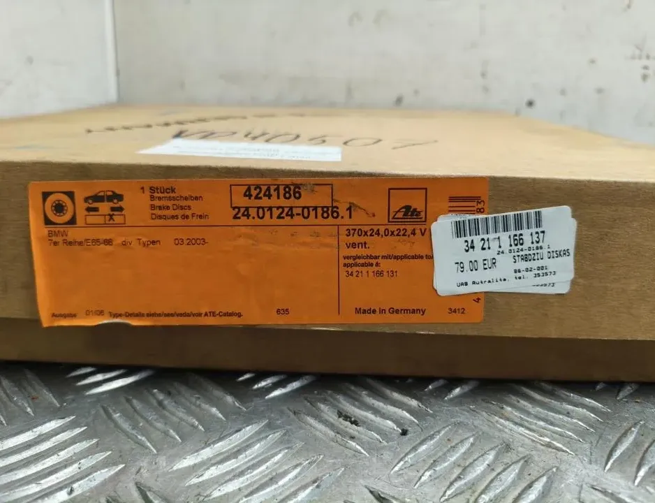 BMW 7 Series E65/E66 (2001-2008) Disque de frein avant droit 34211166137,24012401861 34993741