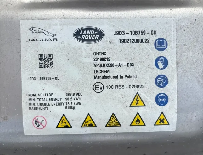 JAGUAR I-Pace 1 generation (2018-2023) Batterie J9D3-10B759-CD,90.2kWh 32785578