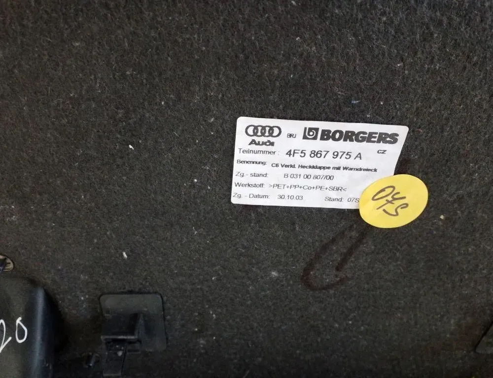 AUDI A6 C6/4F (2004-2011) Autres pièces de garniture 4F5867975A 35073019