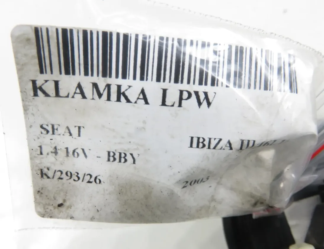 SEAT Ibiza 3 generation (2002-2008) Poignée d'ouverture interne avant gauche 6L1837113C 34487100