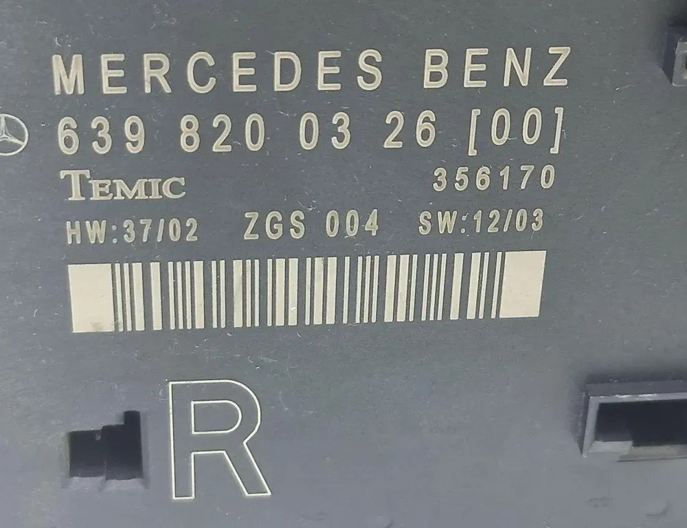MERCEDES-BENZ Viano W639 (2003-2015) Unité de commande de porte arrière droite 6398200326,A6398200326 34645412
