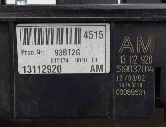 OPEL Vectra C (2002-2005) Boîte à fusibles 00069531,460023260,519037014,13112920 32730336
