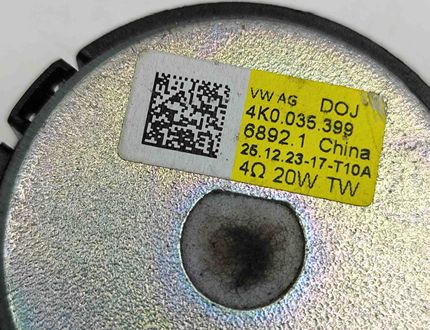 AUDI A6 C8/4K (2018-2024) Haut-parleur sonore de porte arrière droite 4K0035399 31319330