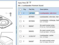 VOLVO V60 1 generation (2010-2020) Haut-parleur sonore de porte arrière droite 8676891,30657444 13848517