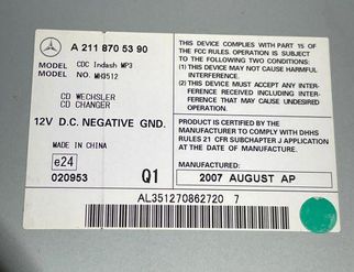 MERCEDES-BENZ M-Class W164 (2005-2011) Changeur de CD AL351270862720,A2118705390 32958224